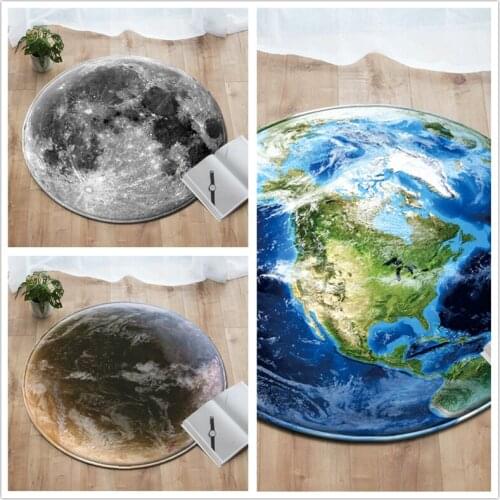 Earth Circular Floor Mat Creative Planet Doormat Home Mat Super Soft Absorbent Bathroom Door Entrance Mat Diameter of 60cm 70CM