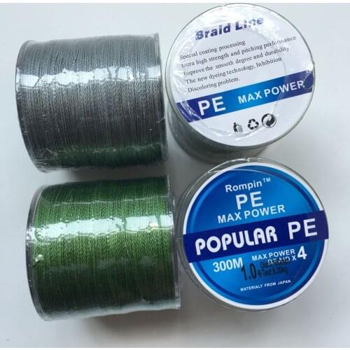 300M PE Braided Fishing Line 4 stands Japan Multifilament 4 Super Strong Carp Colorful Braid Fishing Line grey army green color