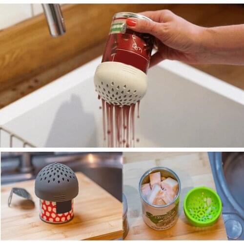 Multi-use Portable Micro Kitchen Colander Can Drainer Lid Fast Fuss-free Cooking Food Grade Silicone Dishwasher Safe