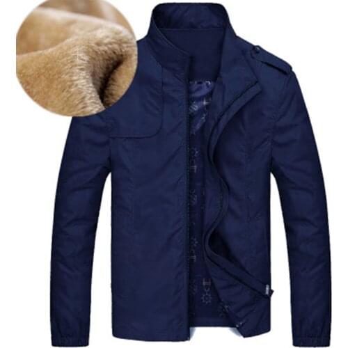 Mens 2020 autumn winter zipper windbreaker cotton jacket new casual loose mens large plush thickened mens coat