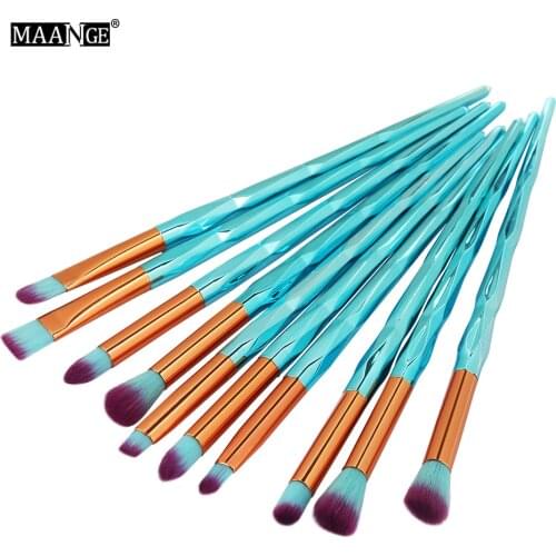 10Pcs Diamond Makeup Brushes Set Powder Foundation Blush Blending Eye shadow Lip Cosmetic Beauty Make Up Brush Pincel Maquiagem