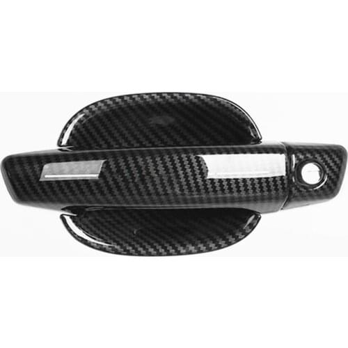 Car Exterior Door Handle Frame Decoration ABS Door Bowl Cover Trim 3D Stickers For Audi A3 8V 2014-2018 Carbon Fiber Style