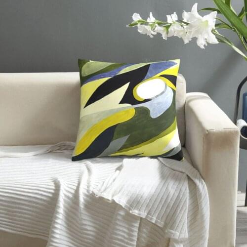 Yellow Gray And Black Paint With Gray And Black Gouache pillowcase printed cushion cover sofa waist pillow pillow cover