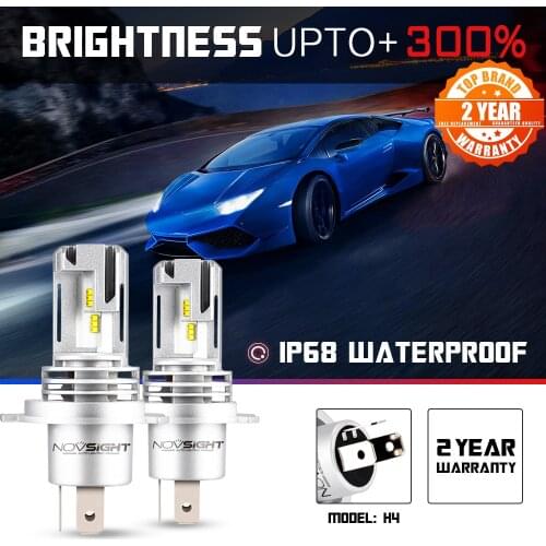 NOVSIGHT Car Headlight Bulbs H4 H7 H8 H9 H11 9005 9006 HB3 HB4 H1 H3 Mini Size Auto Lamp 55W 12000LM 6000K White Headlight