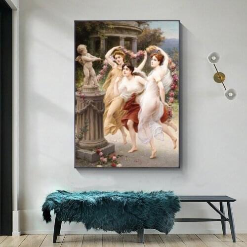 New 40x50cm Europe Girls Playing In Garden Painting Paint By Numbers For Adults On Canvas DIY Oil Acrylic Painting Home Decor