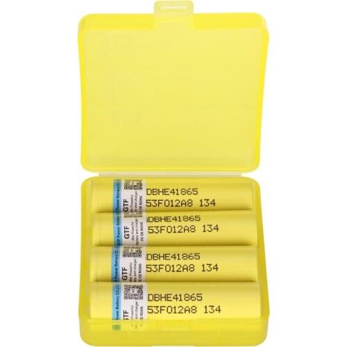 Original 4 pces 3.7 v 18650 battery he4 2500 mah li-lon battery rechargeable batteries 20a flashlight discharge +1pc battery box