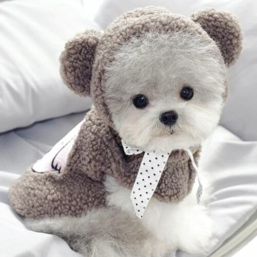 Autumn and Winter Thickening Pet Coat Teddy Bichon Pomeranian Schnauzer Yorkshire Small Dogs Dog Clothes with Hat pet clothes