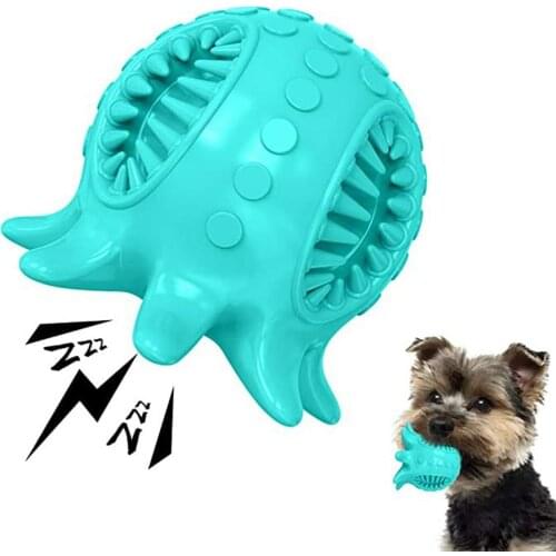 Tooth Cleaning Octopus Shape Jolly Ball Squeaky Toys Interactive Toy Ball Food Dispensing Ball For Dog Puppy