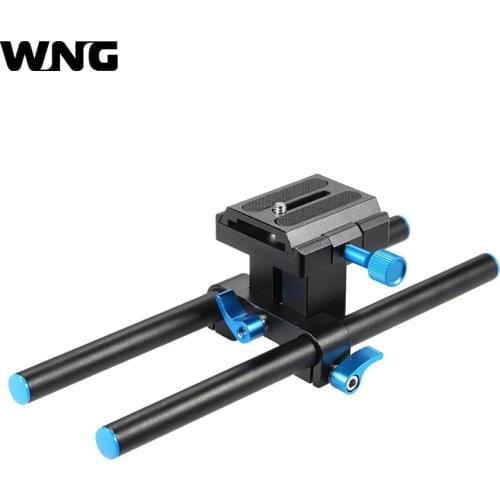Aluminum Alloy DSLR Camera Baseplate 15mm Rail Rod Support System 25cm in Length with 1/4" Screw Quick Release Plate