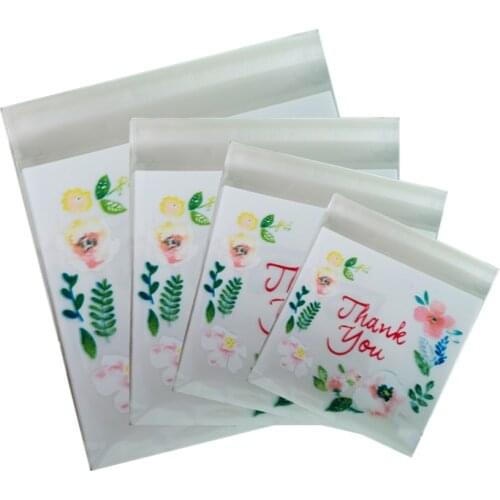 100pcs/Lot Plastic Bags Thank you Self-Adhesive Packaging Bag for Wedding Party Thanksgiving Day Gift Bag Candy Cookie Bags