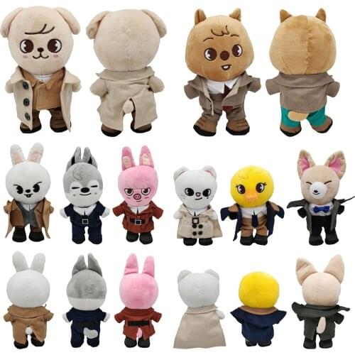 20cm Skzoo Plush Toys Stray Kids Cartoon Stuffed Animal Plushies Doll Pillow Bbokari Leebit Wolf Chan Puppym Kids Fans Gifts