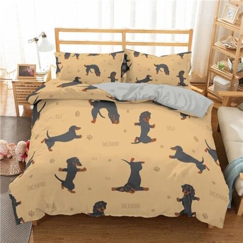 Housse De Couette Bed Linens Cute Dog Twin Bedding Set Boy 3D Print Pug Duvet Cover Set Animal Pattern Ropa De Cama Kids Size