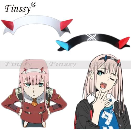 Anime DARLING in the FRANXX 02 Zero Two Cosplay Prop Headwear PVC Horn Headband Hairband Costume Accessories hairpins Hairclip