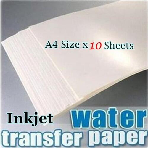 10pcs/lot) A4 Size Inkjet Water Slide Decal Paper Transparent Printing Transfer Paper Clear Inkjet Waterslide Decal Paper