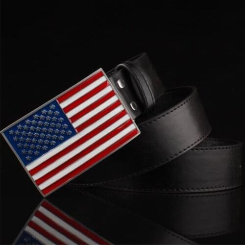 Fashion leather belt men women American flag belts male US Flag buckle hippie USA banner belt Street hip hop Decorative Strap
