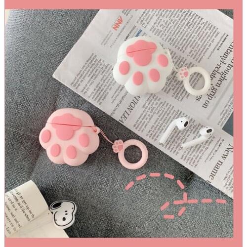 Earphone Case For Apple AirPods lovely Cat claw Silicone Cover Wireless Bluetooth Headphone Air Pods Protective for airpods Case