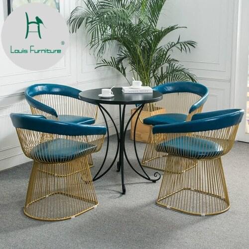 Louis Fashion Cafe Tables Nordic Negotiation Table Metal Leisure Coffee Iron Art Modern