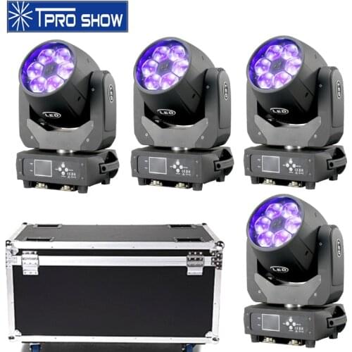 6x40W Bee Eye Led Moving Head Light 4Pcs Lyre Beam Wash Zoom Movinghead Dmx Light Flight Case Packing For Stage Club Disco Party