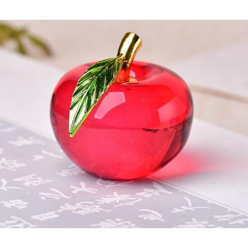 Apple Ornaments Coloured Glaze Decoration Glass Home Decoration Crystal Quartz Valentines Day/Christmas present DIY gift