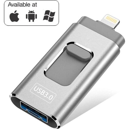 3 in 1 USB Flash Drives for iPhone/Android 16G 32GB 64GB 128GB USB Stick OTG Pen Drive Usb 3.0 External Thumb Drive Memory Stick
