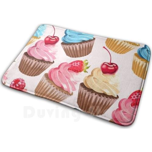 Delicious Retro Cupcakes Soft Non-Slip Mat Rug 1506 Carpet Cushion Retro Vintage Bakery Cafe Cake Cupcakes Cupcake Art