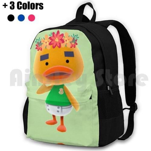 Animal-Joey Flower Crown Outdoor Hiking Backpack Waterproof Camping Travel Animal New Horizons Leaf Joey Duck Ducks Cute