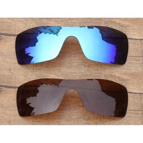 Vonxyz 2 Pieces Ice Mirror & Bronze Brown Polycarbonate Replacement Lenses for-Oakley Batwolf Frame