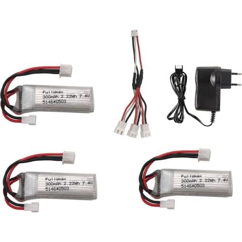 7.4V 300mAh LiPo Battery charger set For XK DHC-2 A600 A700 A800 A430 RC Airplane Drone Parts 2s 7.4v battery for WLtoys F959