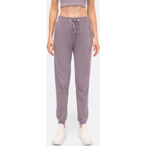 Women Loose Trousers Sports Pants Yoga Two Side Pocket Running Straight Tube Casual High Waist Fitness Large Size GYM Leggings