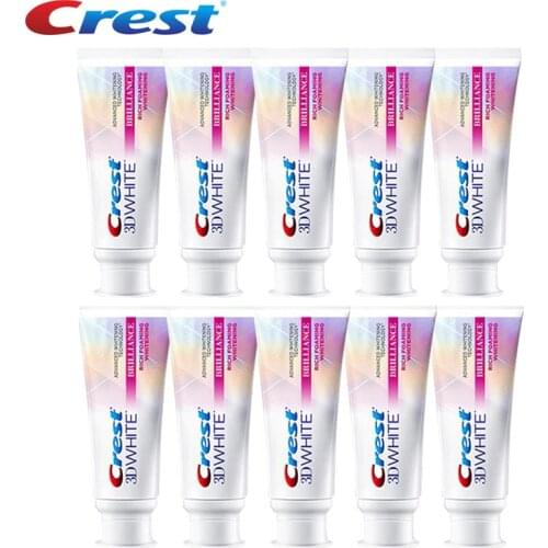 3D White Toothpastes Crest Brilliance Dual Teeth Whitening Tooth Paste Mousse Foam Warm Feeling Small Sample Tubes 20g for Trip