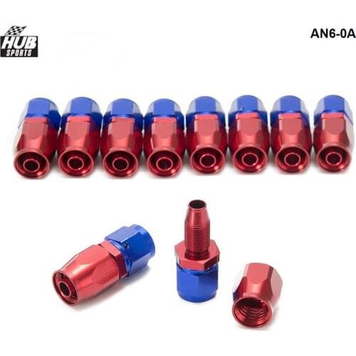 10PCS/LOT Universal AN6 6-AN Straight Aluminum Oil/Fuel Line Hose End Fitting AN6-0A