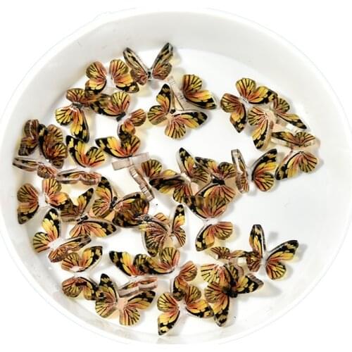 20pcs Butterfly Nail Rhinestones Crystal Strass 3D Nail Stickers For Nail Art Decoration Vivid Butterfly Design Nail Accessories