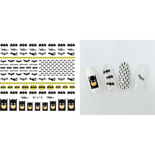 1 PC Comic Adhesive 3D Nail Sticker Marvel batman Foil Decals For Art Cartoon Nail Art Decorations Designs Tool Gift