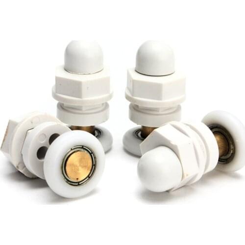 MTGATHER 4PCS/lot 19mm-27mm Dia Partiality Shower Bath Door Rollers Runners Wheels Pulleys Long Lasting Easy Glide Rollers