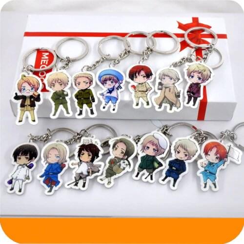 Animation Axis Power Hetalia world Wrinkle All Countries Key Holder Keychain Keyrings Portachiavi Pendant