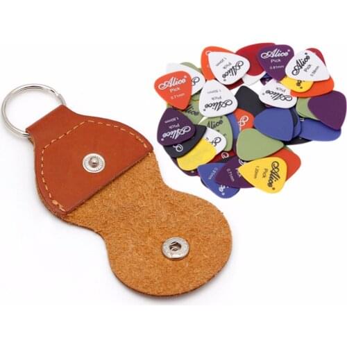 Assorted Thick Color 20 pcs Guitar Picks Electric Guitar Picks Electric Acoustic Picks + 1 Leather Key Holder Case Case