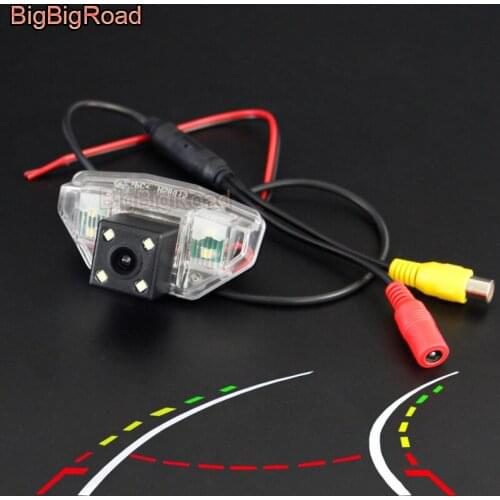 BigBigRoad Car Intelligent Dynamic Track Rear View Reversing Camera For Honda Accord Civic Pilot Odyssey Crosstour MRV Acura TSX