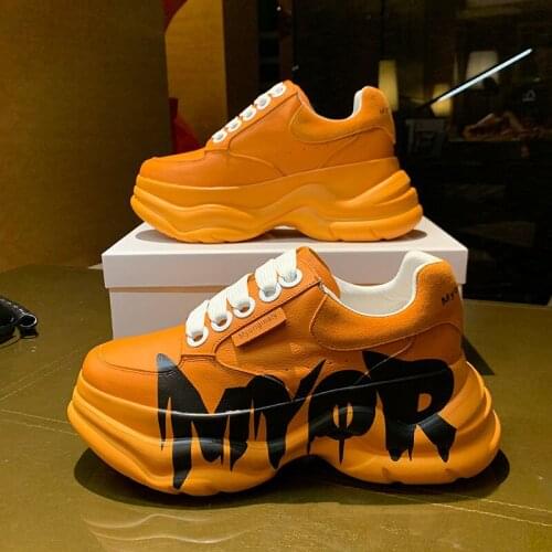 Women Boots European Station Platform Shoes Net Red Platform Casual Dad Shoes Trendy Female Graffiti Spring/autumn shoes women