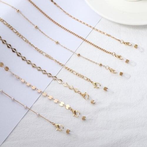 Kid Women Glass Chain Face Mask Chain Necklace Strap Non-slip Eyeglass Holder Cord Neck Sunglass Strap Chain for Unisex Jewelry
