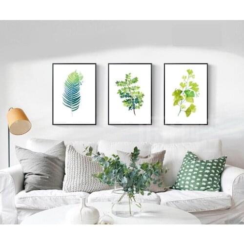 Green Leaf Canvas Painting Nordic Style Canvas Wall Art Pictures Print Painting For Living Room Home Decoration Dropshpping