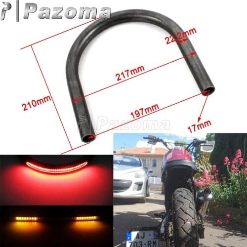 7/8" 22mm Modified Cafe Racer Seat Frame Hoop Brat Loop W/ LED Brake Turn Singal Light for Honda CB CL CG GB Yamaha XS SR XJ CD
