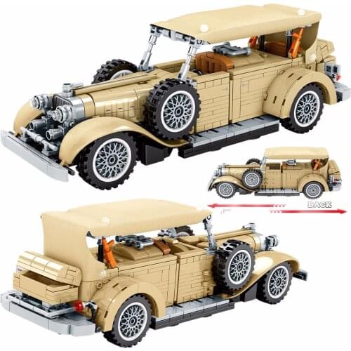 SEMBO City Pull Back Classic Car MOC Building Blocks Creator technical Mechanical Vehicle Bricks Toys for Children Boys Gifts