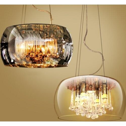 Round glass pendant light Luxury lustres de cristal for Living Room Romantic Room Decoration LED kitchen island pendant lights