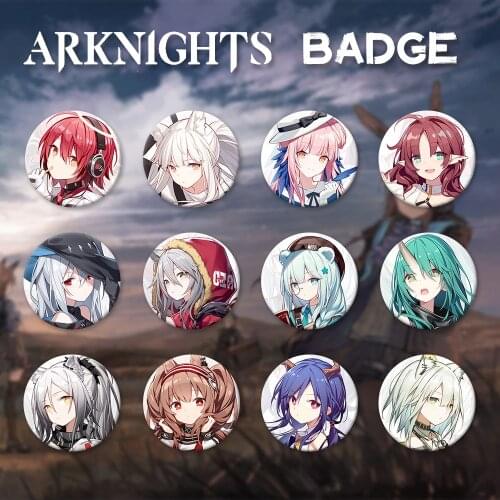 Arknights Chibi Badge Exusiai Kal'tsit Ch'en Magallan Hoshiguma Skadi Red Angelina 58mm Metal Brooch Clothes Backpack Decor Gift
