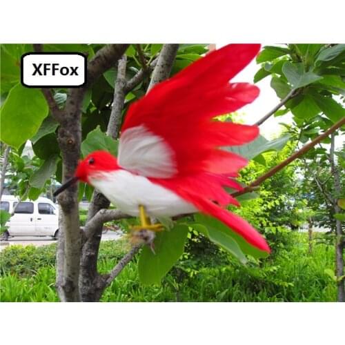 Cute reallife red&white bird model foam&feather simulation wings bird toy gift about 16cm xf0639