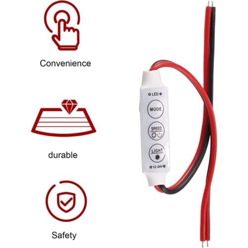 Mini Dimmer DC12V 12A144W 22CM 1Channel Single Color LED Strips Brightness Dimmer Auto Memorize Remote Controller LED Light Tool