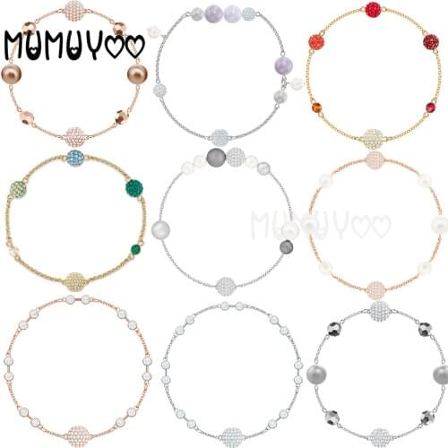 Fashion Jewelry SWA New REMIX COLLECTION ROUND PEARL STRAND Bracelet Elegant Crystal Pearl Shape Female Trend Romantic Gift
