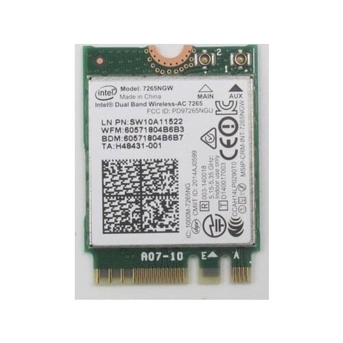 SSEA NEW Wireless Card For Intel Dual band Wireless AC 7265 7265NGW 802.11ac WiFi Bluetooth 4.0 867M NGFF Network Card