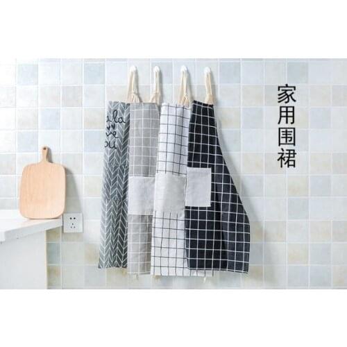 New Hot Fashion Lady Women Men Adjustable Cotton Linen High-grade Kitchen Apron For Cooking Baking Restaurant