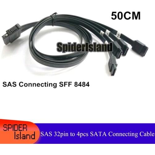New Special Offer SAS 32Pin to 4PCS SATA Data Connecting Cable 50CM SAS SFF 8484 one drag four data cable